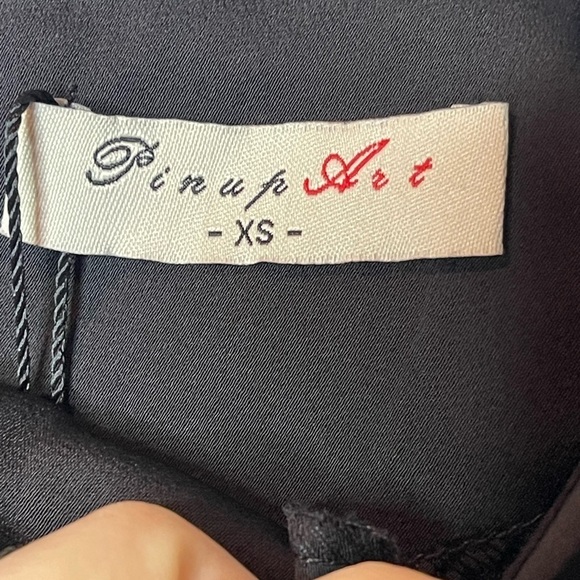 PinupArt NWT Black Maxi Dress with Draped Waist, Size XS - Picture 7 of 10